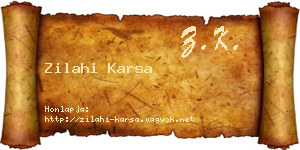 Zilahi Karsa névjegykártya